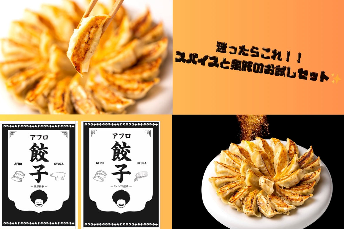 【お試しセット】スパイス餃子と黒豚餃子の25個入りセット 計50個